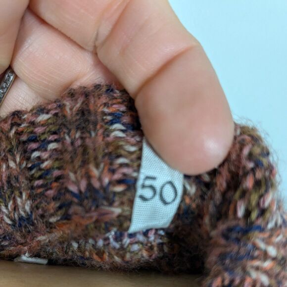 Vtg Wool Cardigan Sweater L Brown 90s Plaid Chunky Knit Button Pocket Heritage - Picture 11 of 14